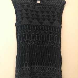 Black and Gray Geometric Pattern Dress